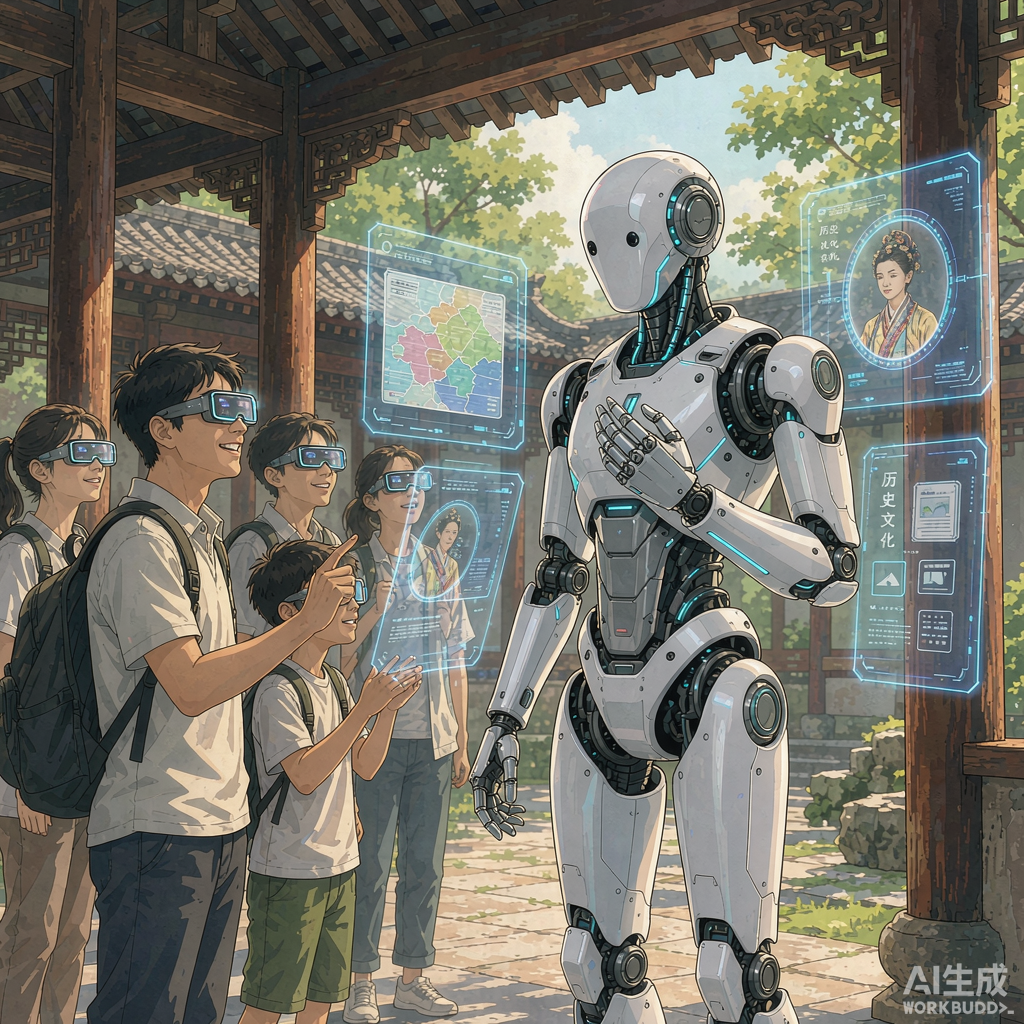 AI数字人导游与AR导览概念图