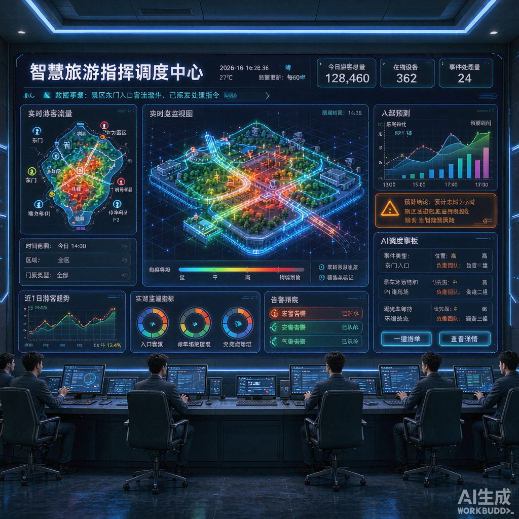 智慧文旅客流调度指挥大屏
